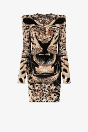 Jaguar-Jacquard Mini Dress
