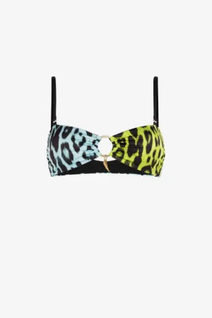 Jaguar-Print Bikini Top
