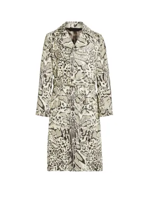Jaguar Print Cotton Twill Trench
