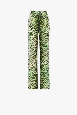 Jaguar-Print Hose mit geradem Bein