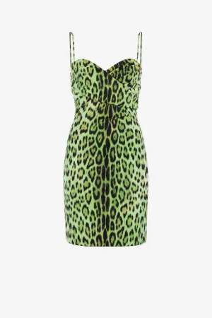 jaguar print sleeveless minidress