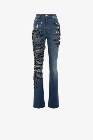 Jean bootcut orné de cristaux