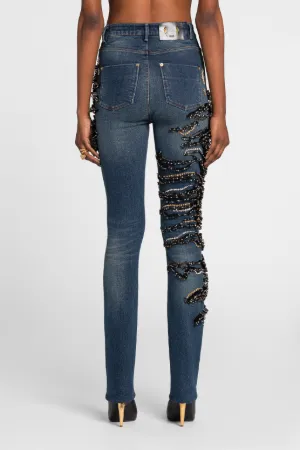 Jean bootcut orné de cristaux