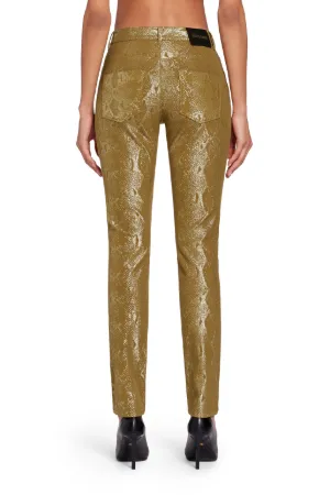 Jean skinny à motif Python en lurex