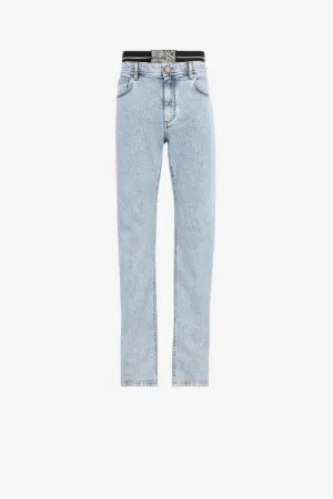 Jeans a gamba dritta con applicazione Animalier Patchwork