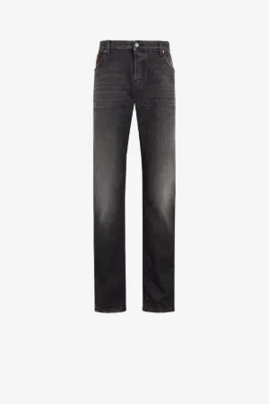 Jeans a gamba dritta con applicazione Animalier Patchwork