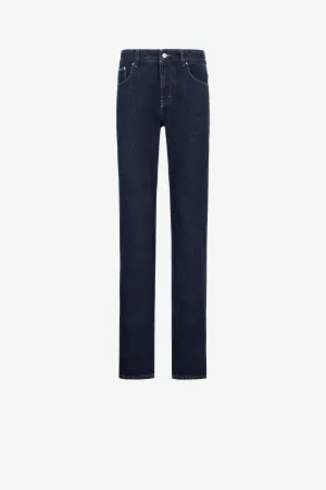 Jeans a gamba dritta con ricamo Animalier Patchwork