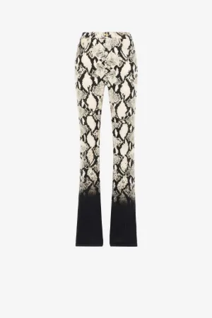 Jeans a gamba dritta con stampa Python