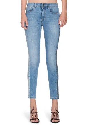 Jeans con righe laterali -Sito ufficiale di Roberto Cavalli®