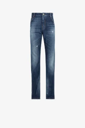 Jeans effetto vissuto a gamba dritta