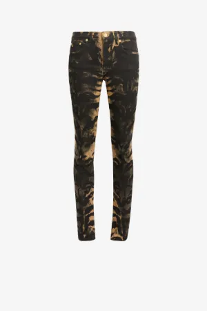 ^Jeans mit geradem Bein und Tiger-Print 
