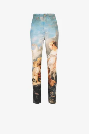 Jeans mit Malerei-Print 