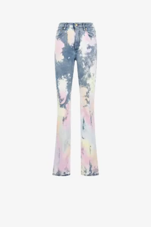 Jeans svasati con lavaggio acido