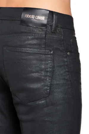 Jeans taglio slim con effetto lucido -Sito ufficiale di Roberto Cavalli®