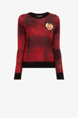 Jersey de punto con estampado Tartan