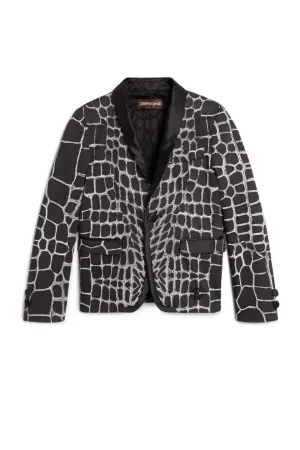12913646 Veste de costume à motif croco