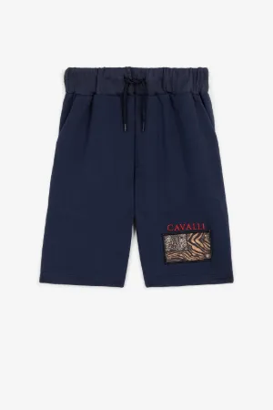 Animalier Patchwork-Print Appliqué Shorts