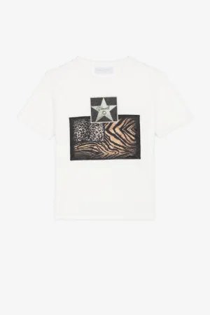 Animalier Patchwork-Print Appliqué T-Shirt