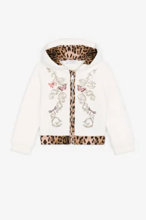 Baumwoll-Hoodie mit Leoparden-Print
