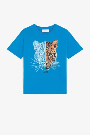 Baumwoll-T-Shirt mit Jaguar und Logo-Print