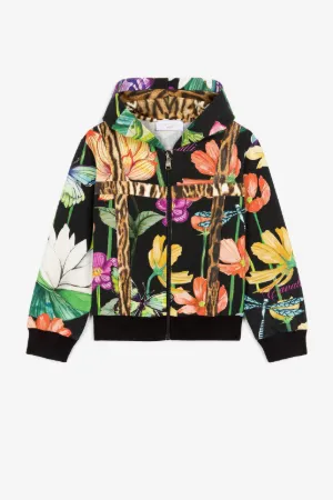 Botanical-Print Zip Hoodie