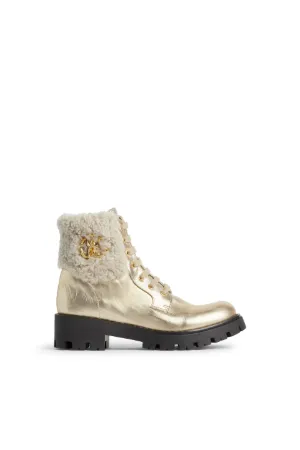 botas biker con ribete de borrego - Tienda Online Oficial de Roberto  Cavalli®