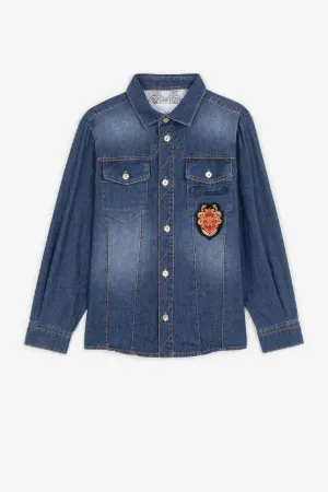 Camisa vaquera con escudo Monograma RC