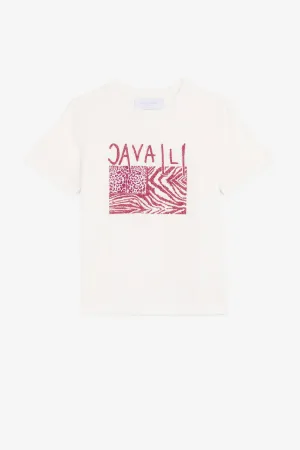 Camiseta con estampado Animalier Patchwork y logo