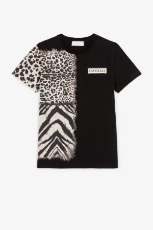 Camiseta con estampados Leopard y Freedom