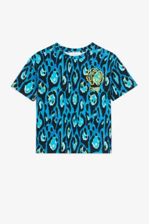 Camiseta con logotipo bordado y estampado Leopard