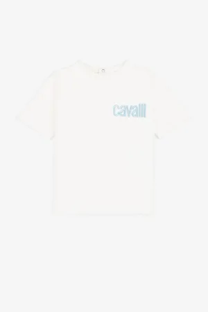 Camiseta de algodón con logotipo bordado