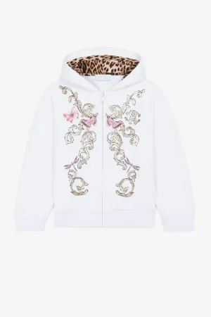 Chaqueta de algodón con capucha, filigrana y estampado Leopard