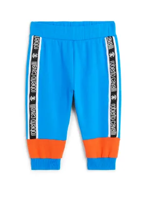 Colour block logo trackpants