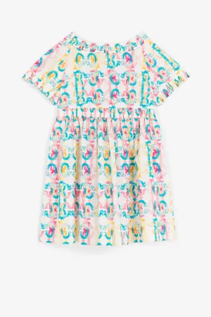 colour-block monogram-print dress