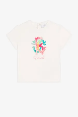 colour-block monogram-print T-shirt