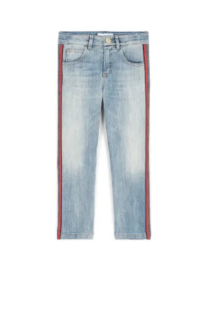 Contrast-Stripe Jeans