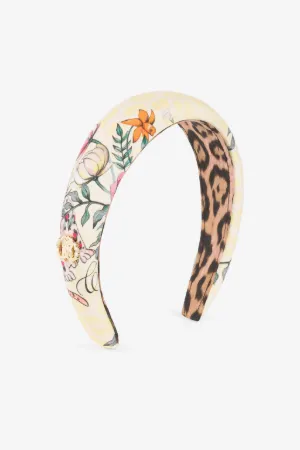 Diadema de seda con estampado Flower