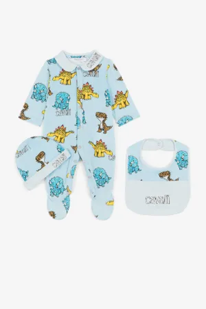 Dinosaur And Logo-Print Babygrow Set