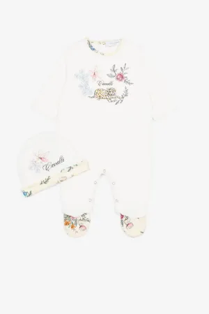 Ensemble grenouillère à imprimé floral et jaguar