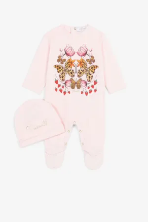 Ensemble grenouillère à imprimé papillons et fraises