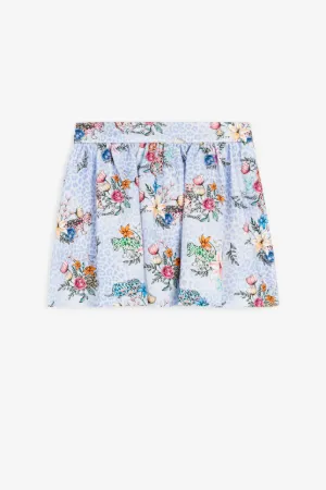Falda plisada con estampados Jaguar y Flower