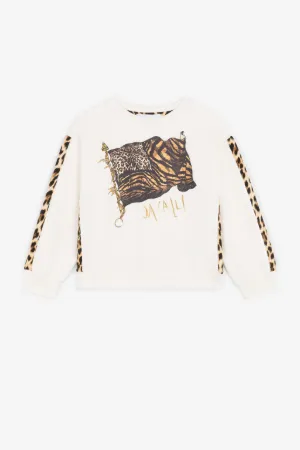 Felpa con stampa Animalier Patchwork