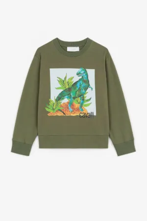 Felpa con stampa dinosauri