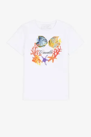 fish-print logo T-shirt