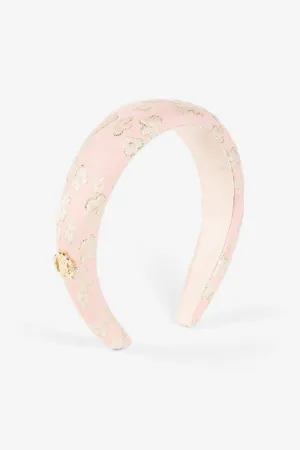floral-embroidered head band