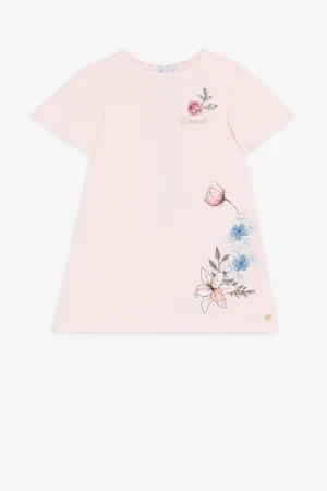Flower-Print Logo-Embroidered Dress
