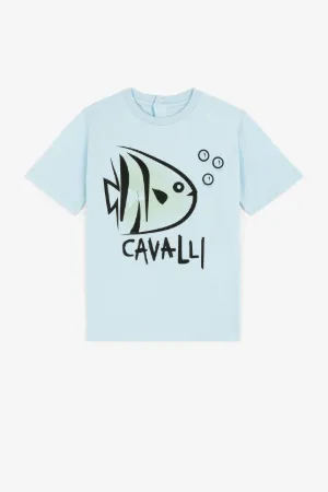 Футболка с принтом Fish и логотипом