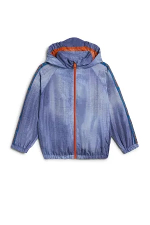 Giacca a vento con stampa denim