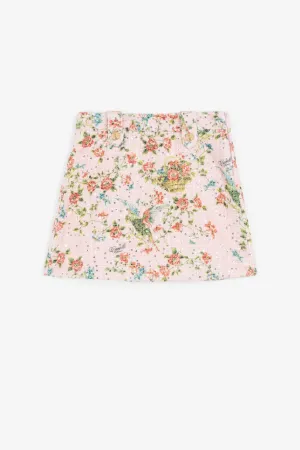 Gonna con stampa floreale e paillettes