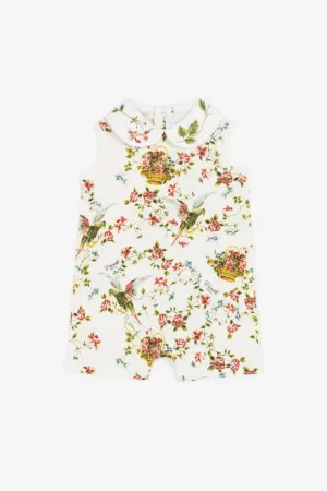 Grenouillère courte à imprimé floral
